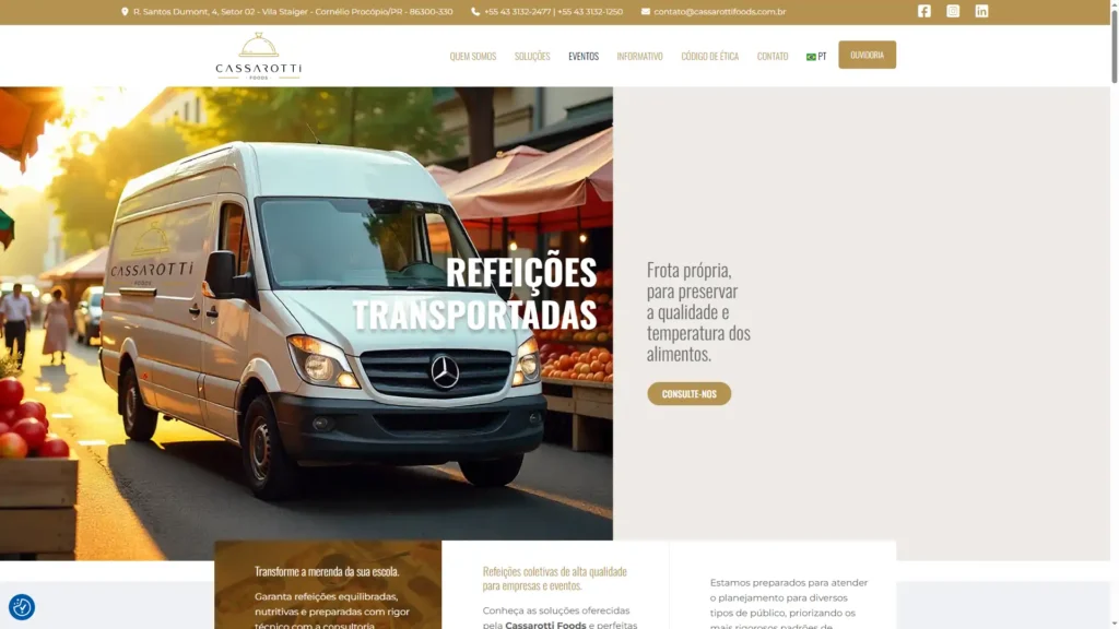 Case Cassarotti Foods - Website blindado, SEO, GEO e AIO liderando nas buscas Google