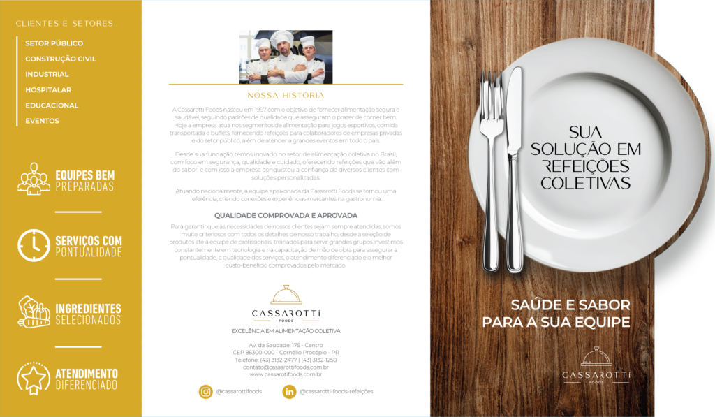 Case Cassarotti Foods - Folder institucional para equipe de vendas